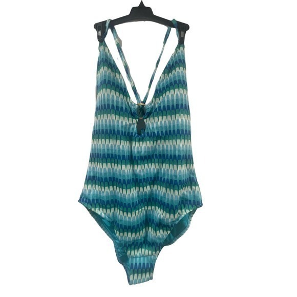 Trina Turk Moonray Ring Front One Piece Swimsuit Size 14‎ - Picture 3 of 9